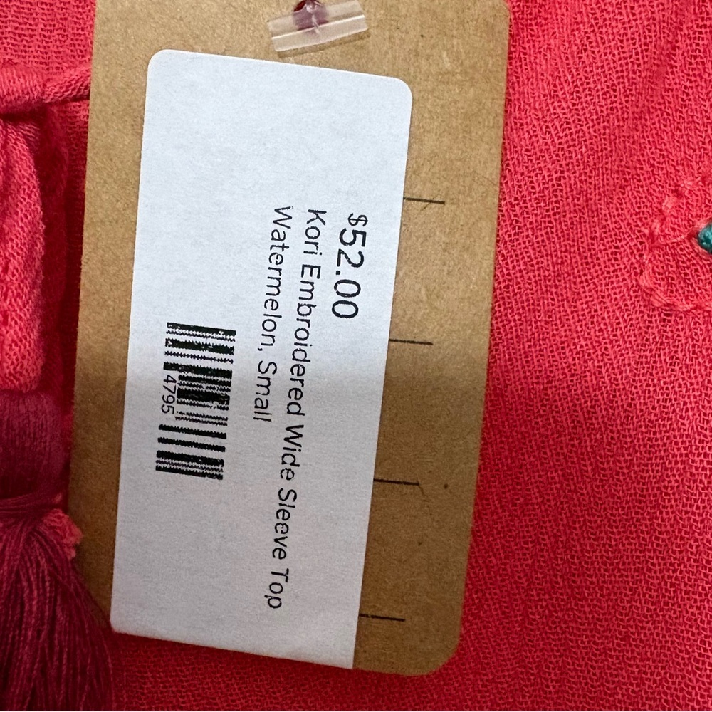 Kori Coral Pink Boho Tassel Tunic Size Small NWT - Picture 4 of 10